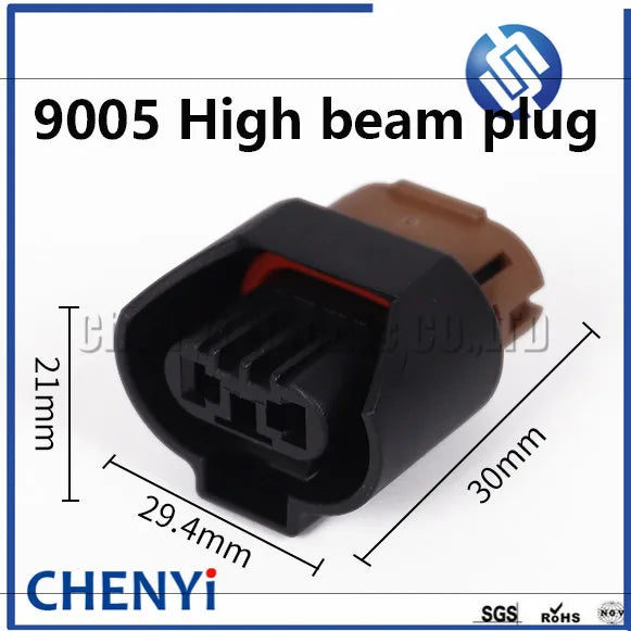 2 Pin Auto waterproof connector headlight Fog Lamp low beam high beam plug 9005 9006 HB3 HB4  Auto light socket 90980-11659