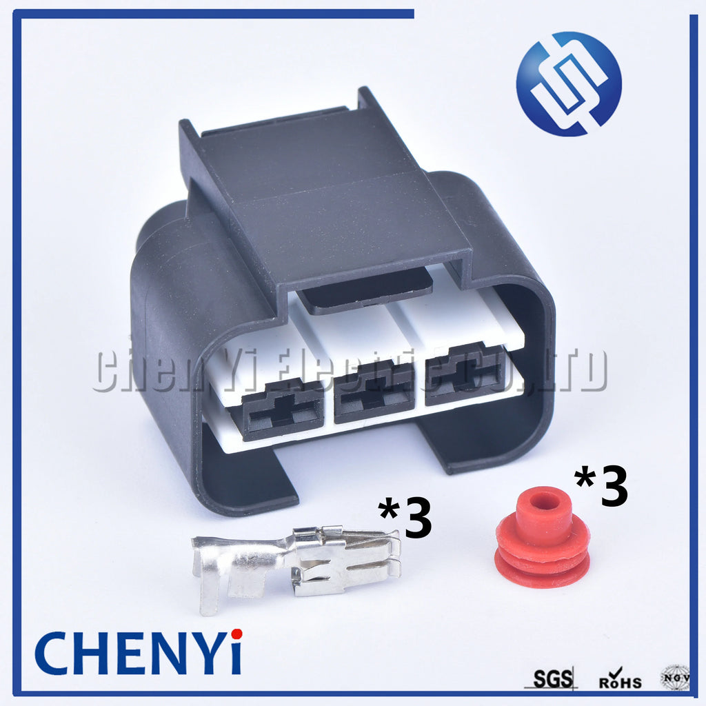 3 Pin 6.3mm series 1743271-2 Female Auto Waterproof Connector Automotive Plug Electric Wire Radiator Fan Harness Socket