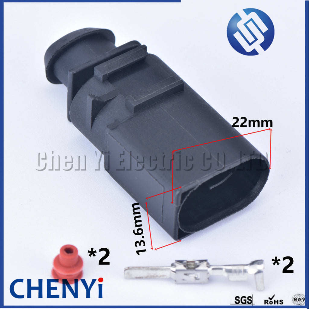 2 Pin 3.5mm male or female automotive waterproof wiring harness connector electrical horn plug 1J0973722 1717692-1 8D0973822