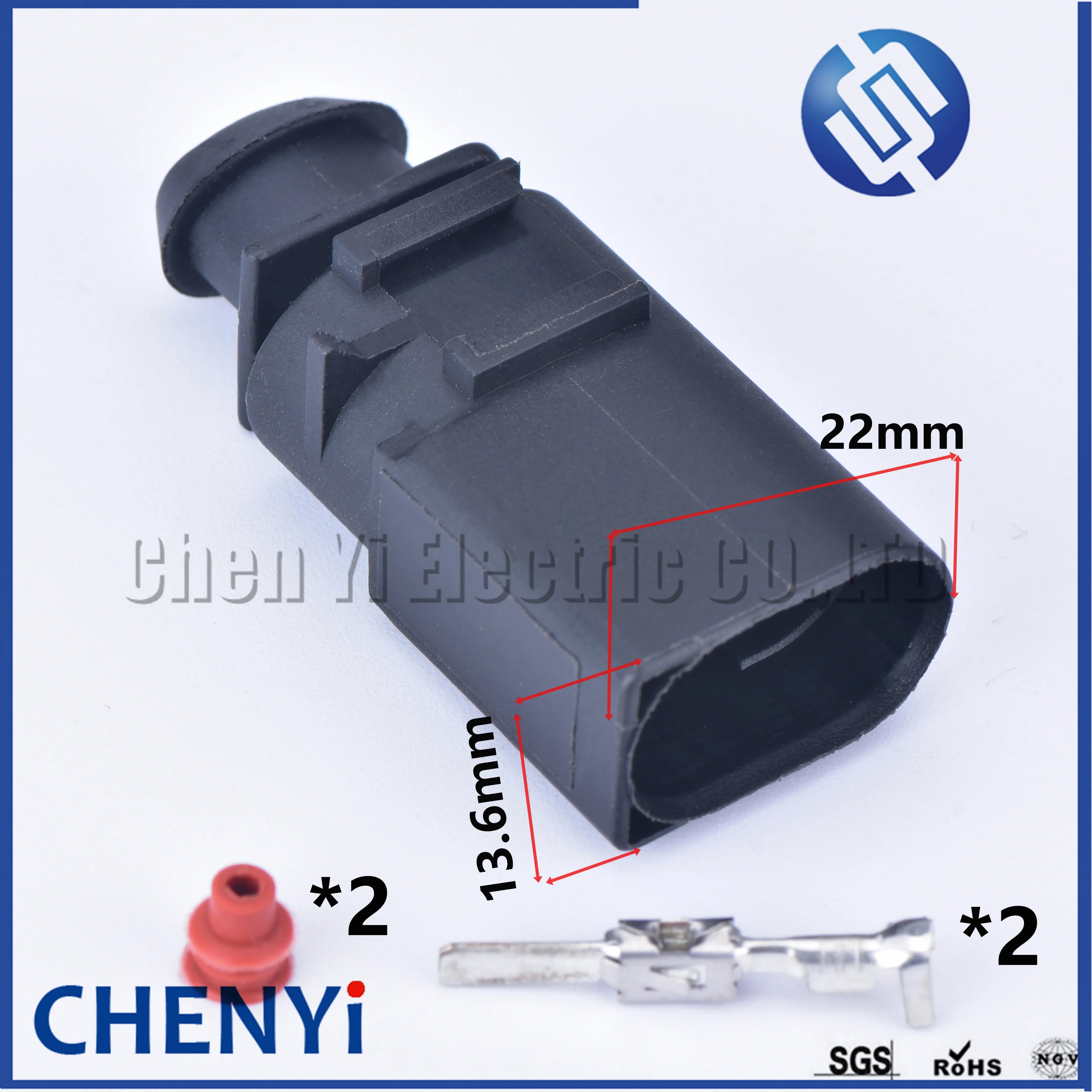 2 Pin 3.5mm male or female automotive waterproof wiring harness connector electrical horn plug 1J0973722 1717692-1 8D0973822