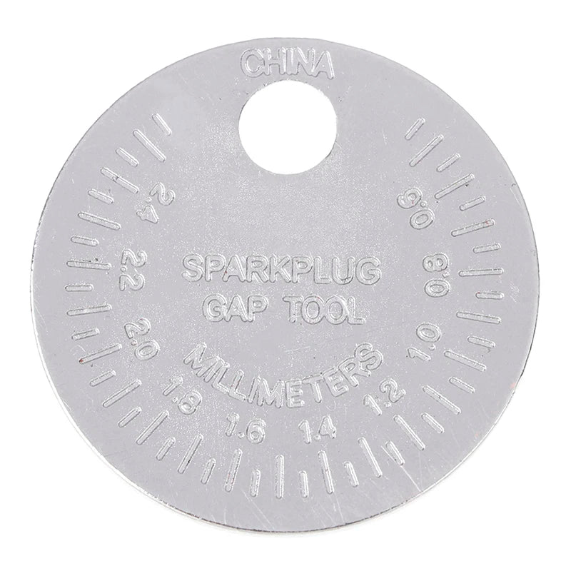 1pc Spark Plug Gap Gauge Tool Measurement Coin-Type 0.6-2.4mm Range Spark Plug Gage Gap Tool Feeler