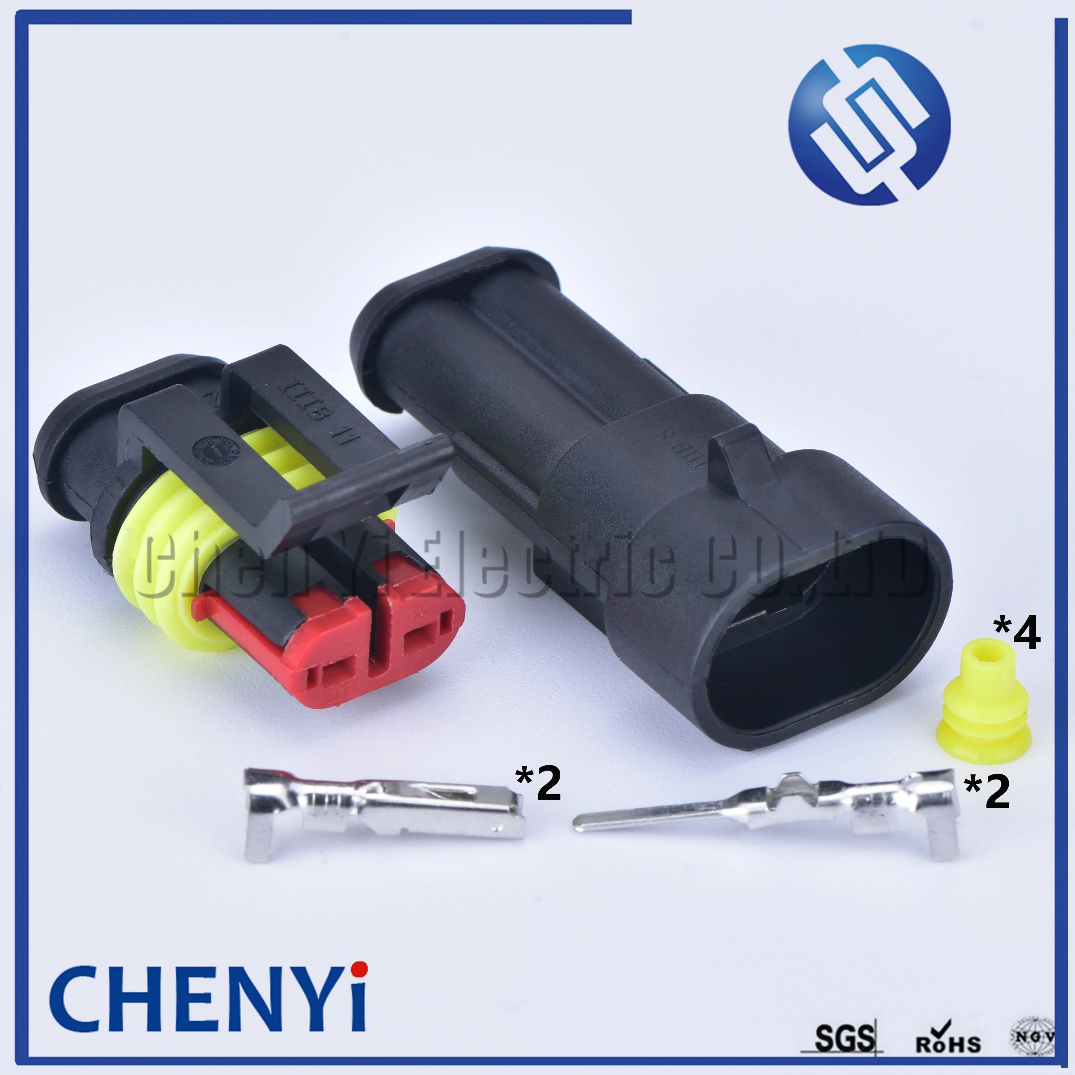 5 sets 2 Pin way Female or Male SuperSealed 282104-1 282080-1 Waterproof Electrical Automotive Connector Plug For car