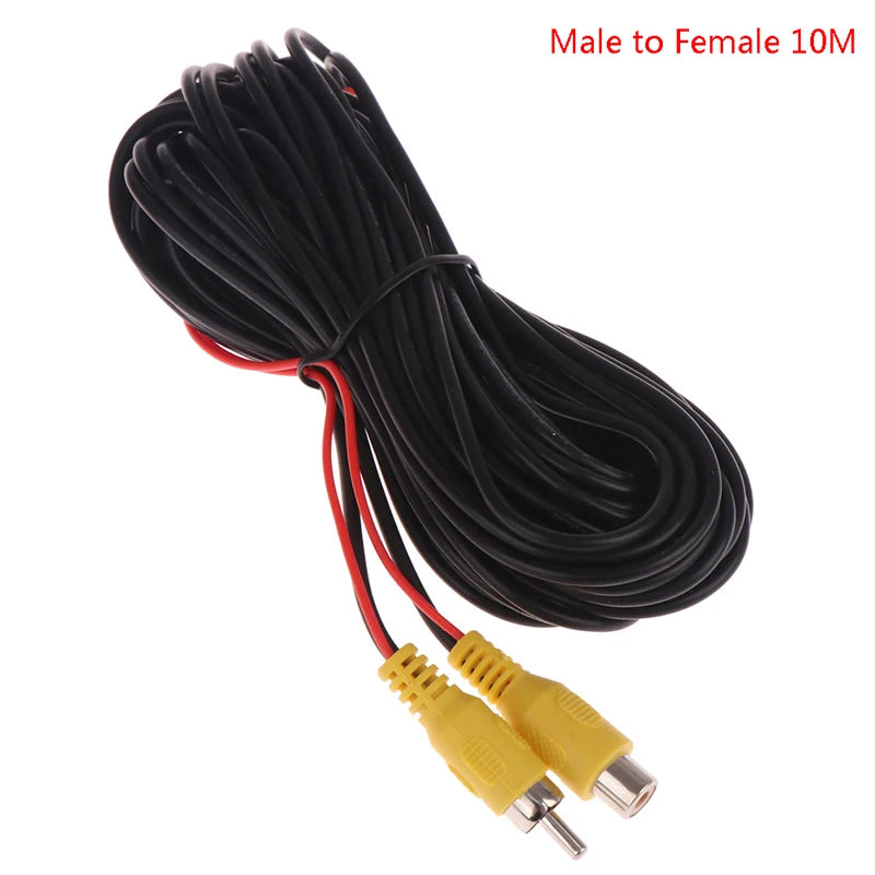 RCA Male Female Car Reverse Rear View Parking Camera Video Extension Cable Cord with Trigger Wire 5 10 15 20 Meters