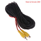 RCA Male Female Car Reverse Rear View Parking Camera Video Extension Cable Cord with Trigger Wire 5 10 15 20 Meters
