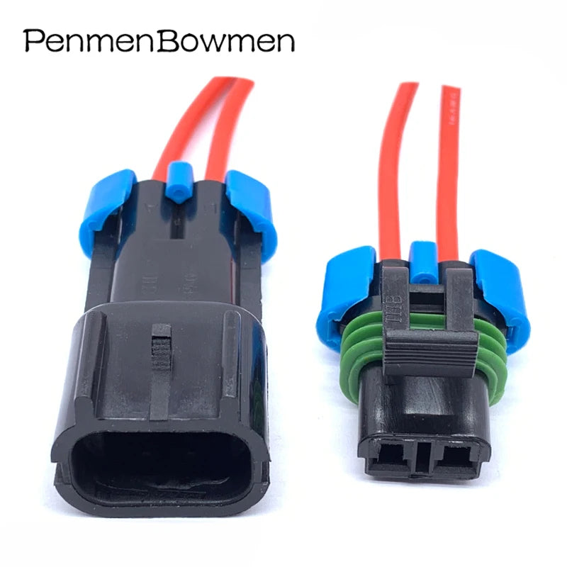 2 Pin 15300027 GM Weather Pack Sensor Fan Plug Auto Waterproof Electrical Cable Connectors Wire Harness 15300002