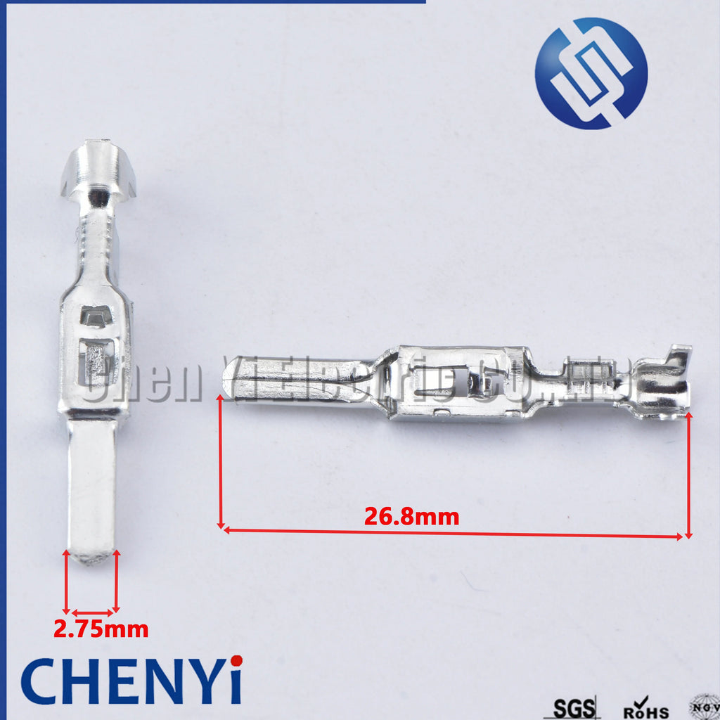 50 Pcs 2.8mm series pins H62 brass tinned Wiring copper terminals For Automotive connector DJ615A-2.8×0.8A 50290937 09441391