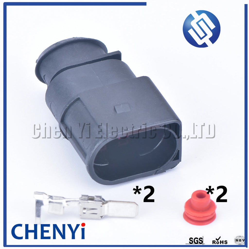 2 Pin 6.3mm Automotive waterproof connector Electronic fan harness plug 1J0973752 1J0973852 1J0 973 752 1J0 973 852