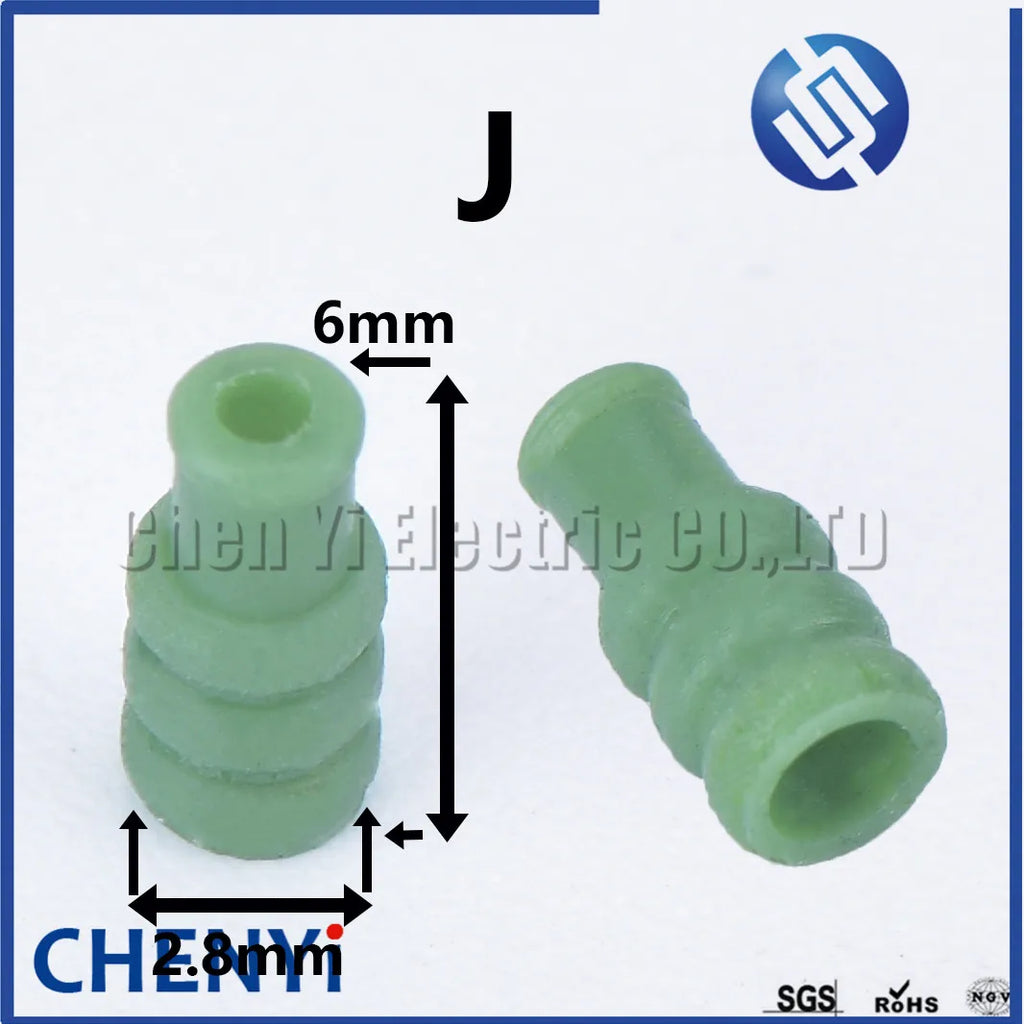 100 Pcs 0.6/1/1.5/1.8/3.5/6.3/9.5mm car wire connector waterproof ring circle rubber seal hollow plug silicone sheath cap