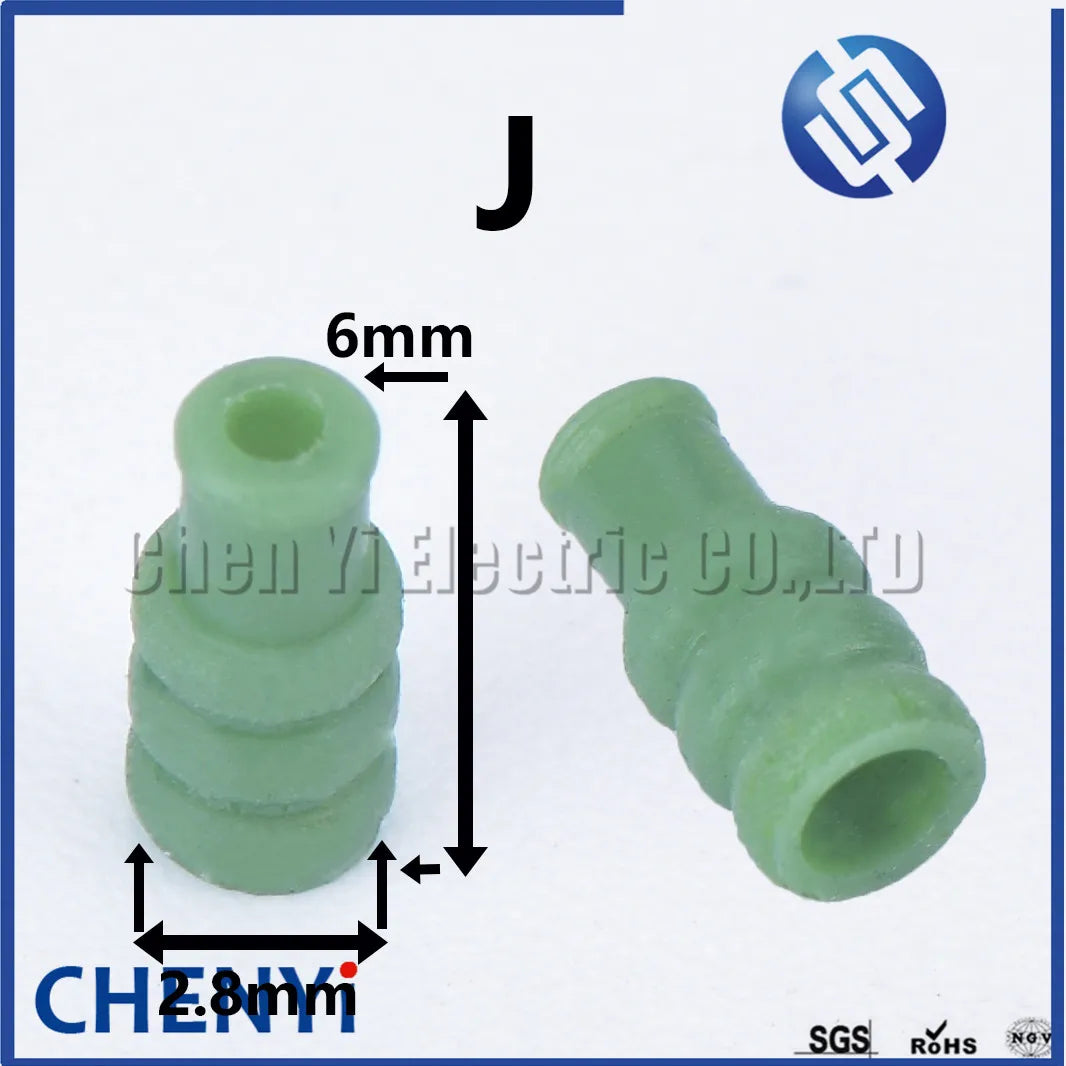 100 Pcs 0.6/1/1.5/1.8/3.5/6.3/9.5mm car wire connector waterproof ring circle rubber seal hollow plug silicone sheath cap