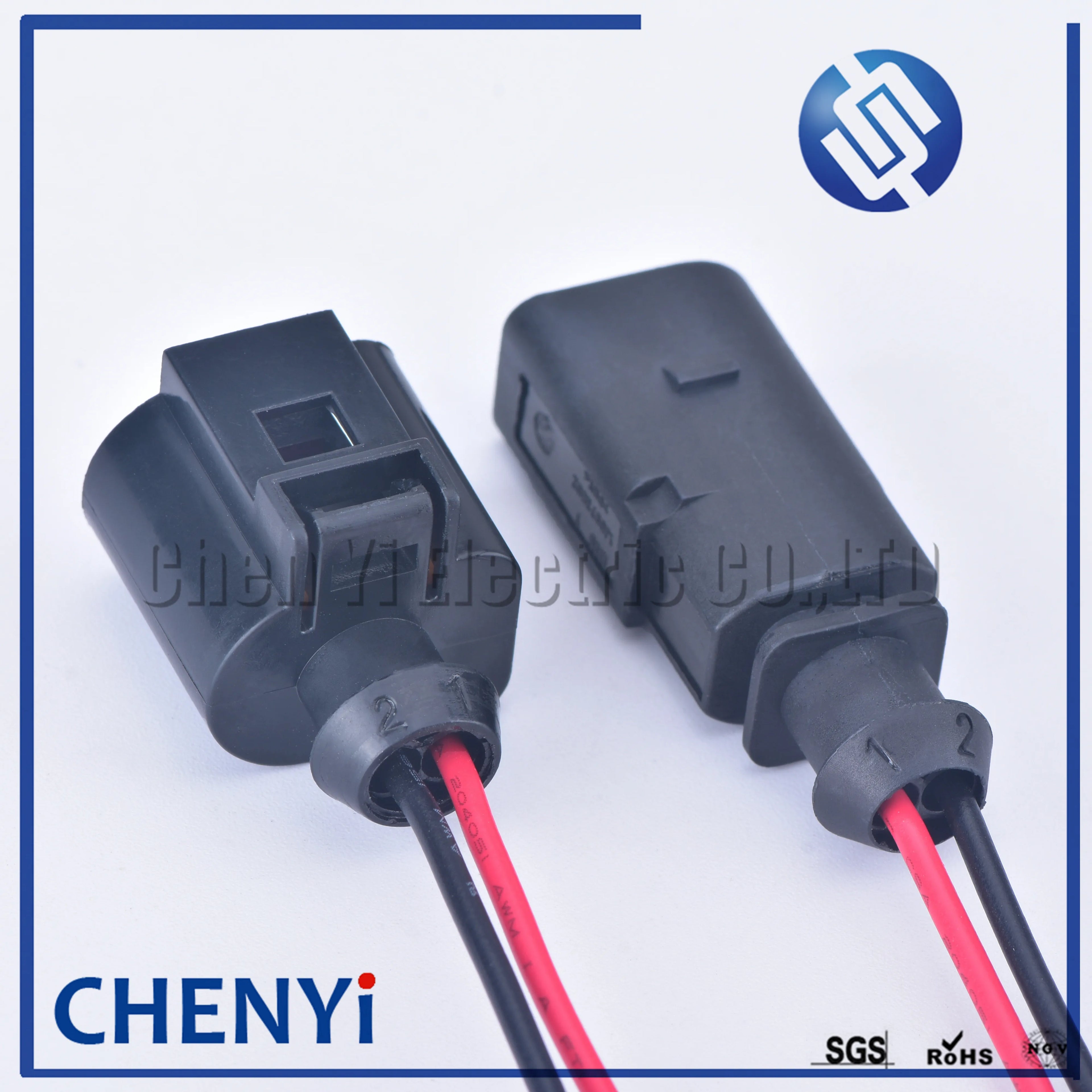 2 Pin 1J0973802 1J0973702 Female or Male 1.5 mm Auto Temp Sensor Plug Deflation Valve Plug Waterproof Connector with wire