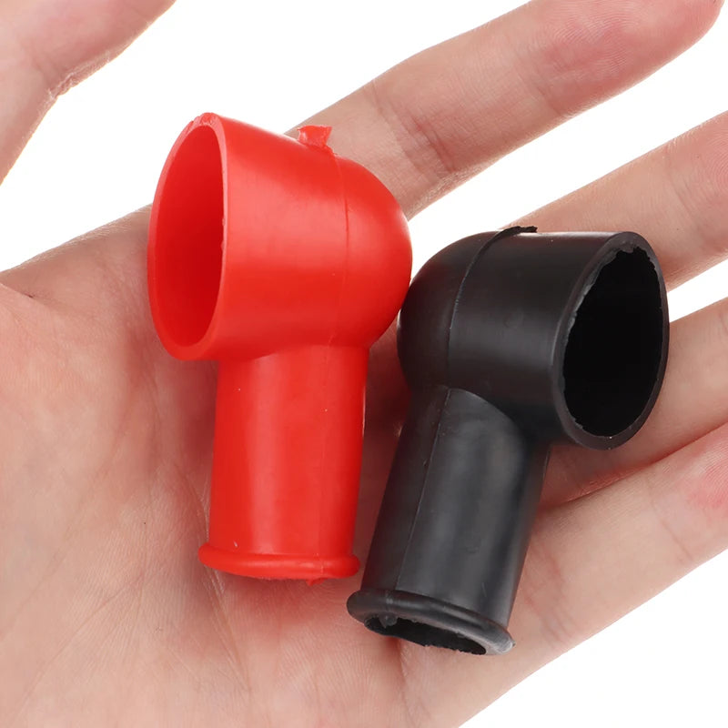 1Pair Black Red Battery Terminal Protective Covers Round Insulating Caps Insulating Protector Replacement Batteries Accessories