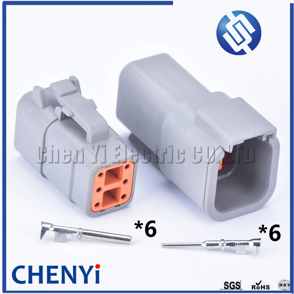 6 Pin DTM connector DTM06-6S Male or Female Auto Waterproof Connector Automotive Sealed Plug DTM04-6P For Deutsch
