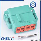 green Deutsch 12 Pin Sealed waterproof connector DTM06-12SC DTM04-12PC Automotive Connector Heavy Truck Wiring Harness Plug