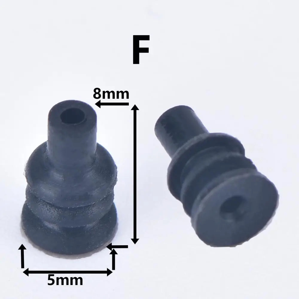 100 Pcs 0.6/1/1.5/1.8/3.5/6.3/9.5mm car wire connector waterproof ring circle rubber seal hollow plug silicone sheath cap