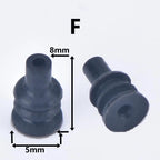 100 Pcs 0.6/1/1.5/1.8/3.5/6.3/9.5mm car wire connector waterproof ring circle rubber seal hollow plug silicone sheath cap