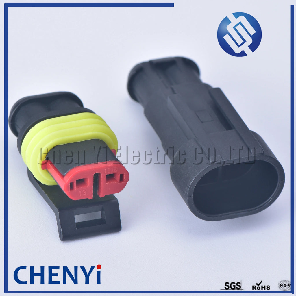 5 sets 2 Pin way Female or Male SuperSealed 282104-1 282080-1 Waterproof Electrical Automotive Connector Plug For car