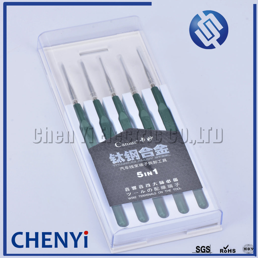 5 pcs Crimp Connector pins ejector Titanium steel alloy Tool Kit Suitable for wiring harness modification of most models