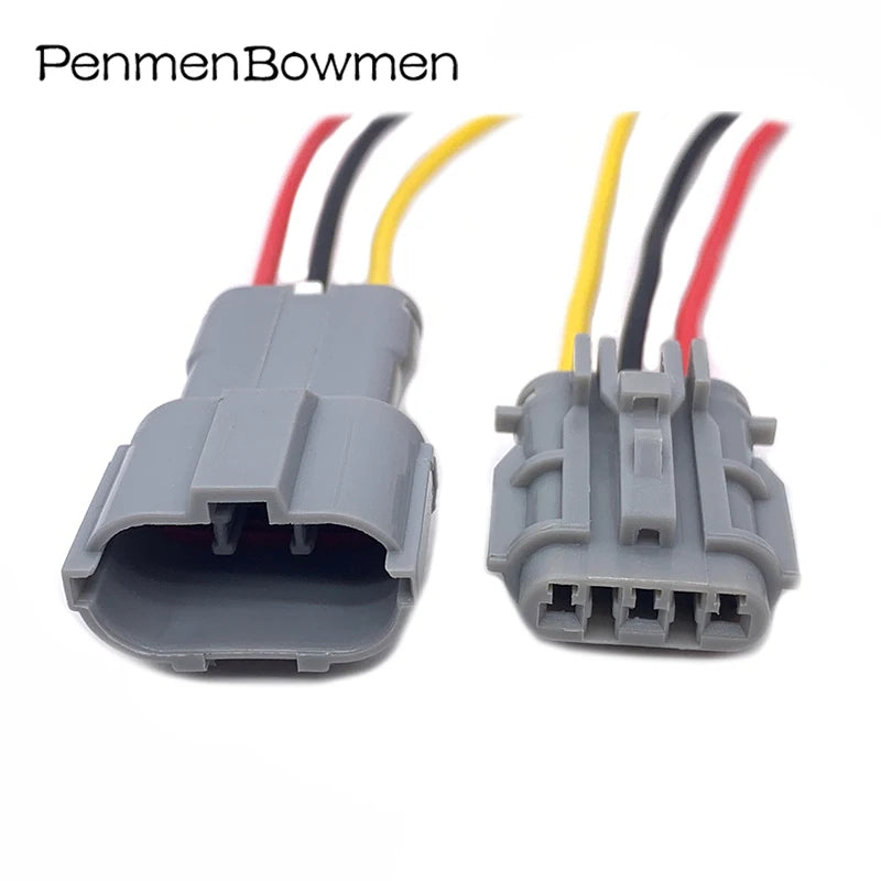 1 Set 3 Pin Car Engine Adapter Insert Spring Electrical Cable Connectors Female Male Wire Harness Plug 7222-7434-40 7123-7434-40