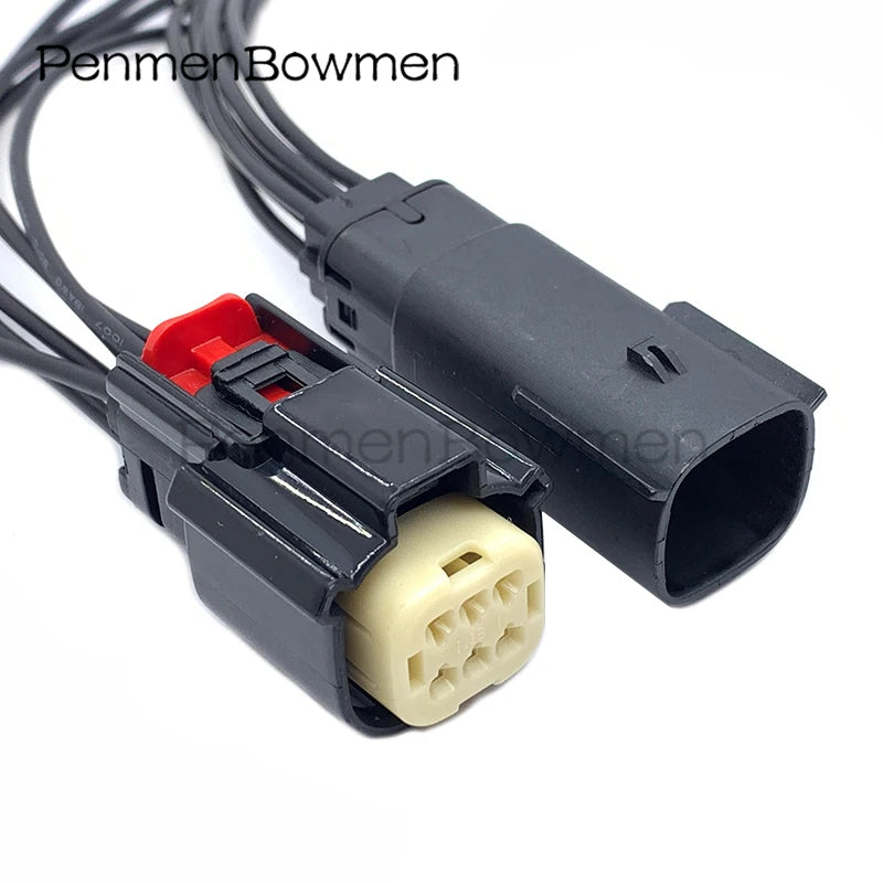 1 Set 6 Pin Auto Bumper Light Fog Electrical Cable Connectors Female Male Wire Harness Plug For Ford 33482-0601 33472-0601