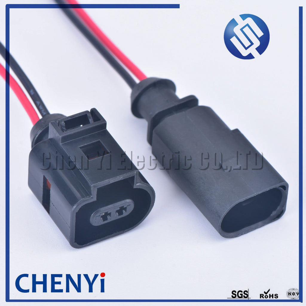 2 Pin 1J0973802 1J0973702 Female or Male 1.5 mm Auto Temp Sensor Plug Deflation Valve Plug Waterproof Connector with wire