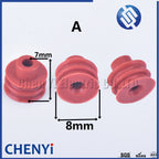 100 Pcs 0.6/1/1.5/1.8/3.5/6.3/9.5mm car wire connector waterproof ring circle rubber seal hollow plug silicone sheath cap
