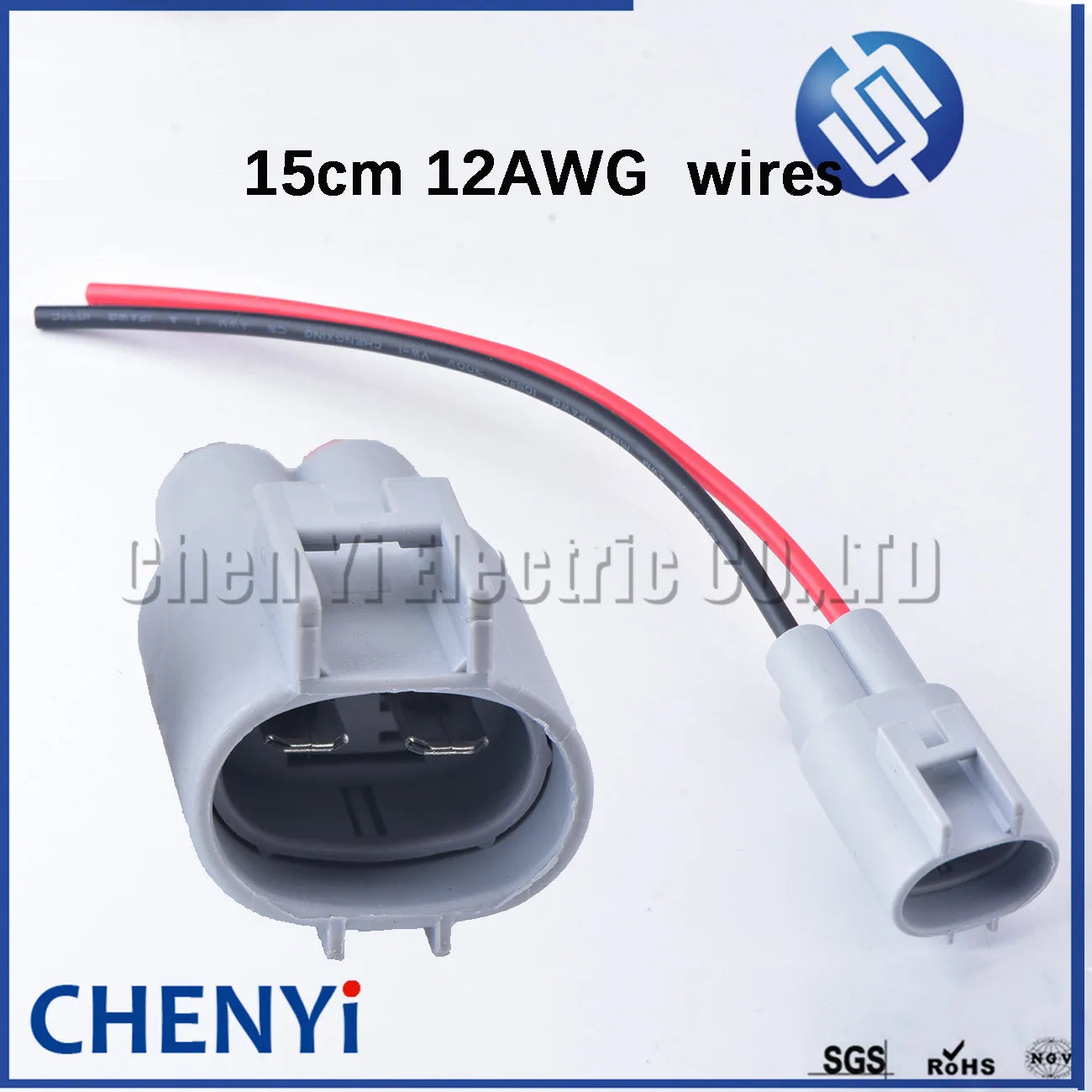 2 Pin Auto Waterproof Electronic Fan Connector Brake Booster Pump Assembly plug For Toyota Ford Focus Mazda with 12AWG wires