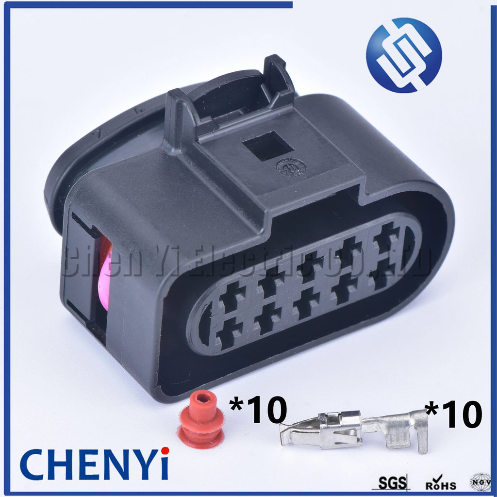 10 Pin Temp Sensor Plug Deflation Valve Connector Halogen headlight plug 1J0973835 1J0973735 6R0973735 493578-2 2294597-1