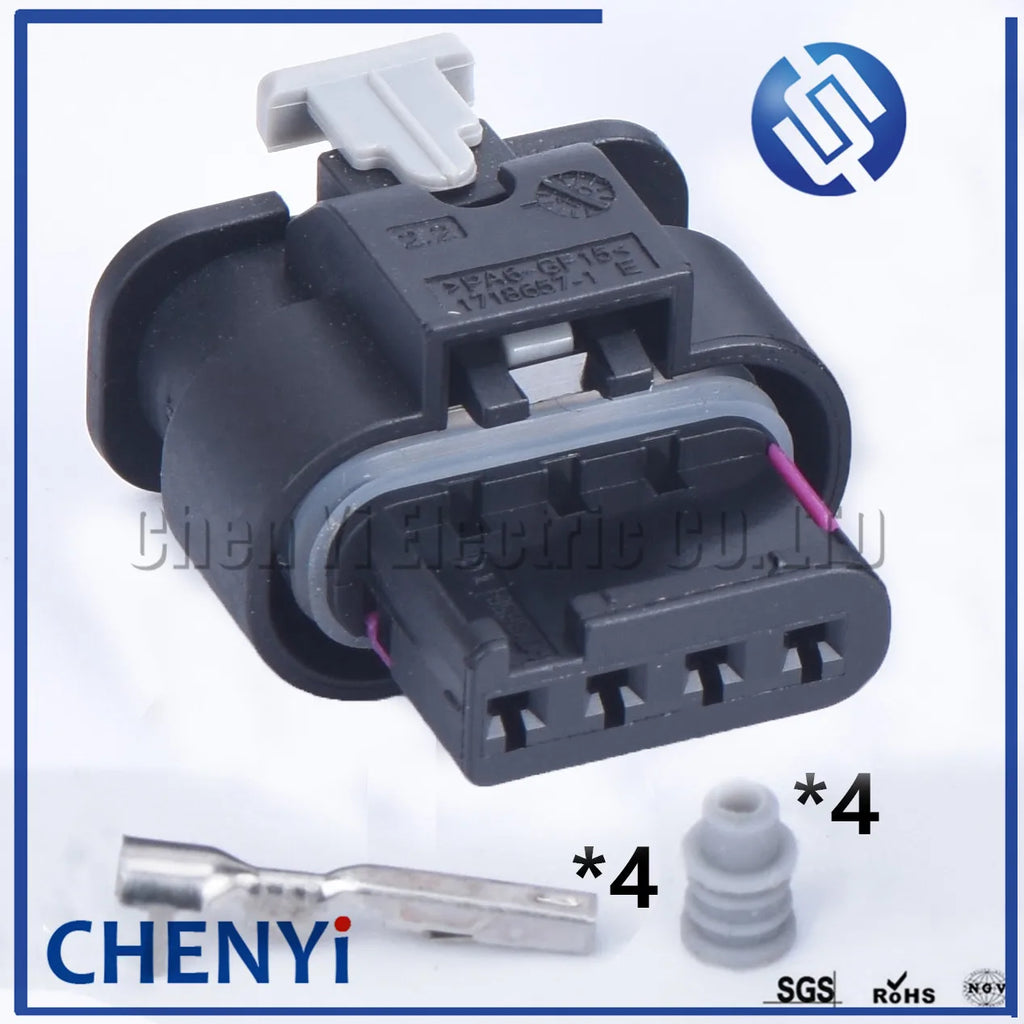 2 set 4 Pin waterproof auto cable connector plug 1718657-1 autonomous water temperature sensor plug 4F0 973 704 For Weichai
