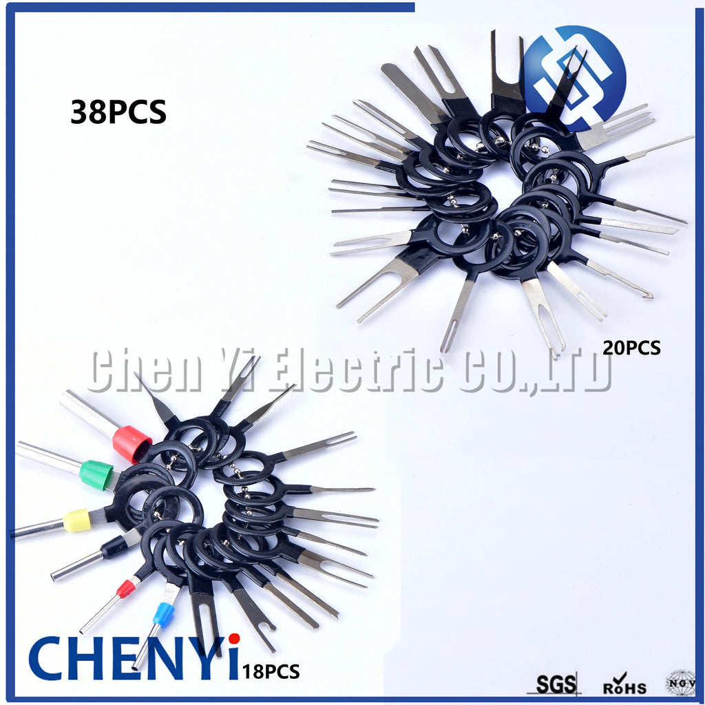 18/20/38pcs Car plug Pins removal tool set connector Pin retractor pick needle harness Pin Needle ejector tool Needle retract