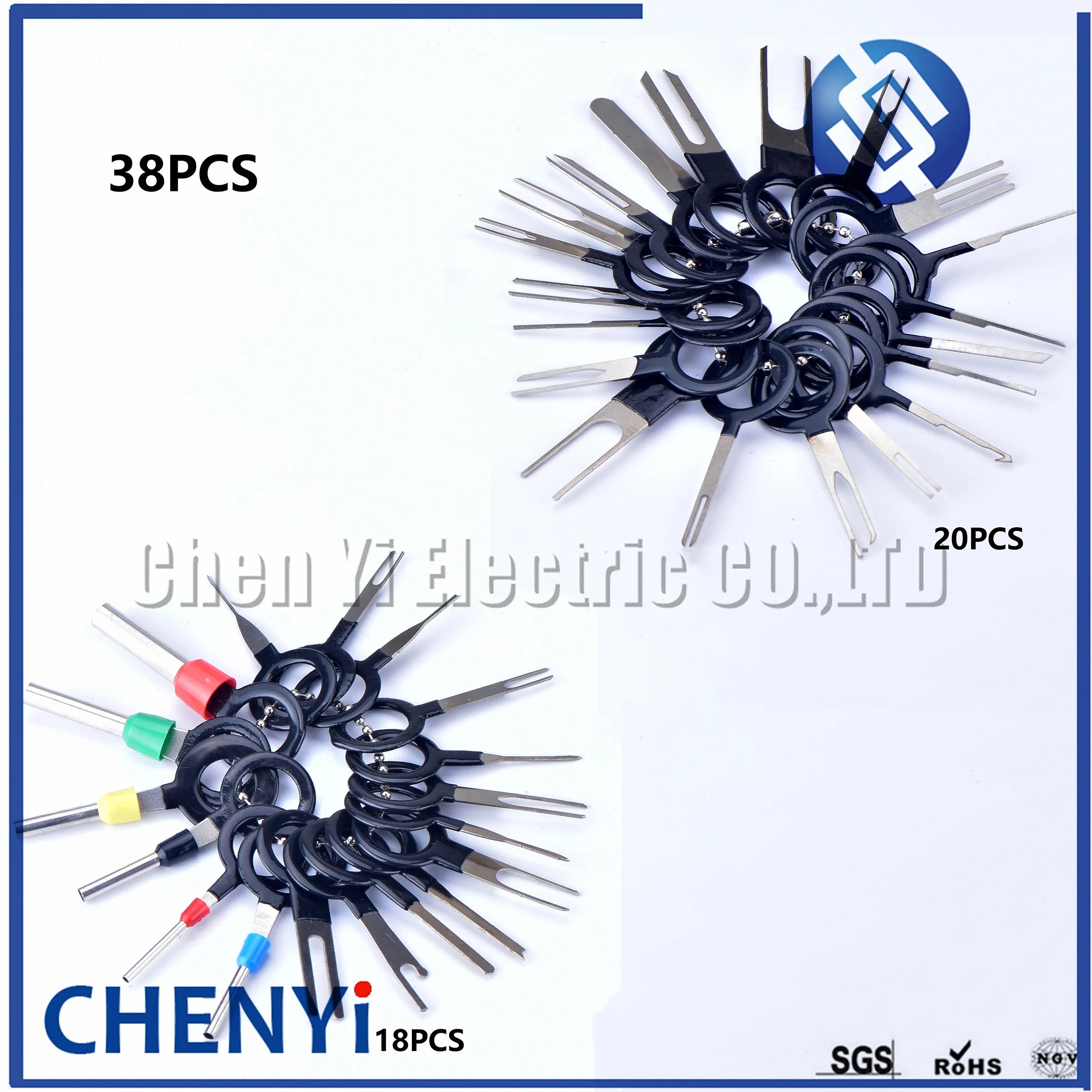 18/20/38pcs Car plug Pins removal tool set connector Pin retractor pick needle harness Pin Needle ejector tool Needle retract