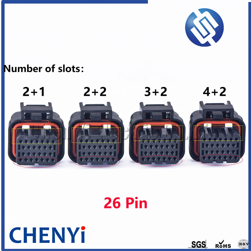 26 Pin 3-1437290-7 1473416-1 SUPERSEAL 3/4/5/6 slots electrical female or male Straight PCB wire to board connector ECU plug