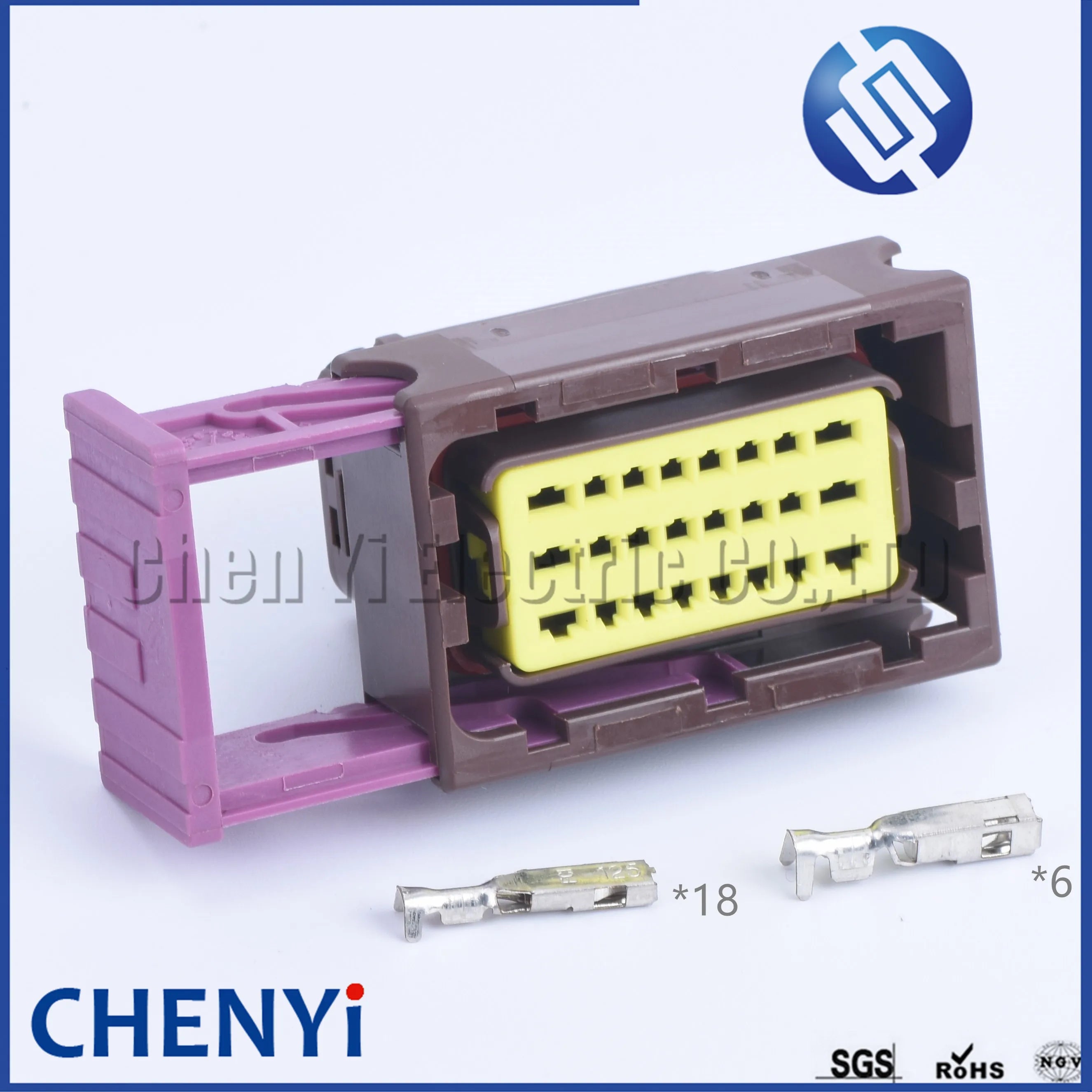 Automotive ECU connectors brown 24 pin car Oil to gas computer board socket waterproof electronic controller wiring harness plug