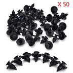 50Pcs Car Fastener fit 8mm Dia Hole Black Push Retainer Rivets Clips for Automobile Door Bumper Fender Cover Trim Clip Wholesale