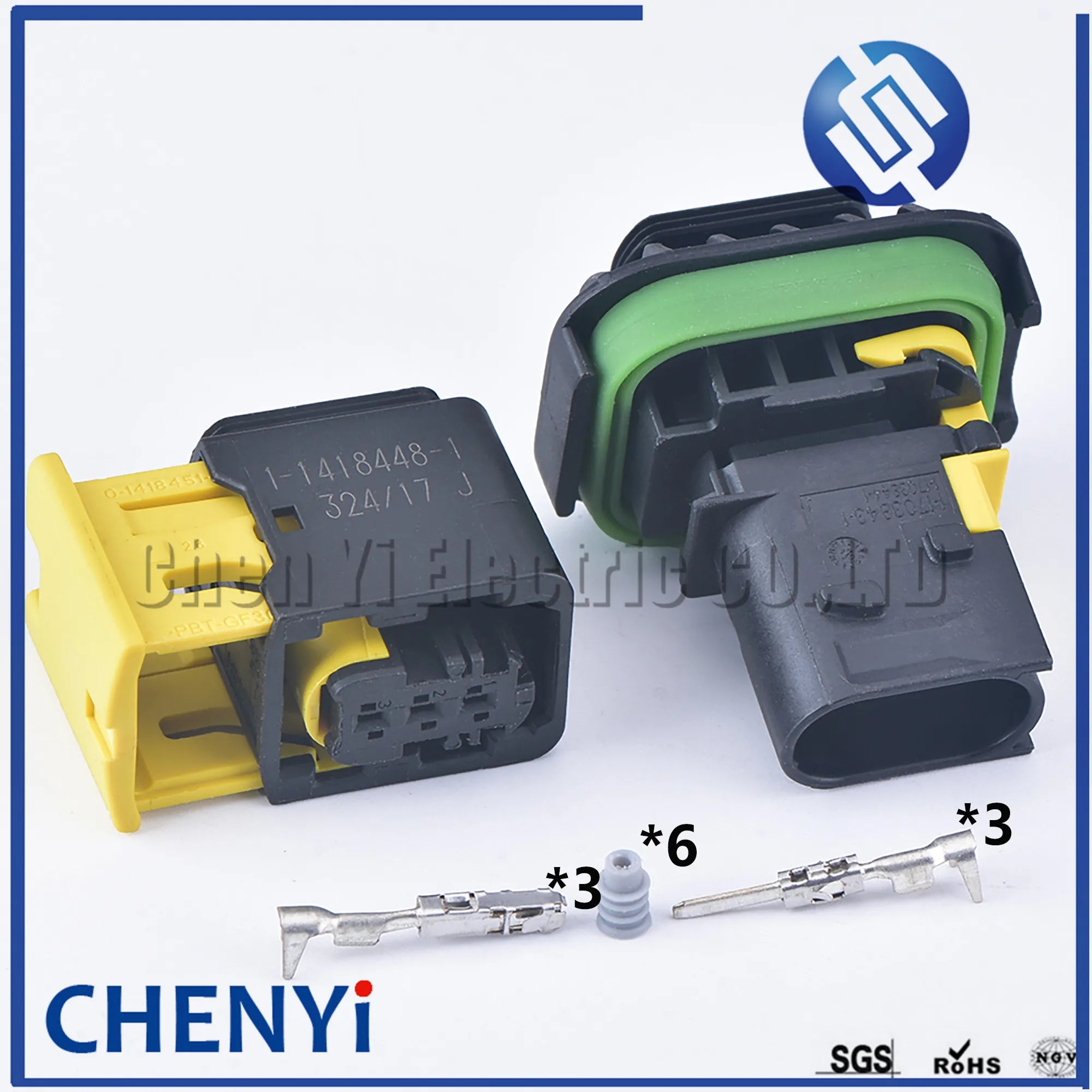 3 Pin female or male waterproof injector connector automotive electrical car ECU connector 1-1418448-1 1-1703843-1 1-1670730-1