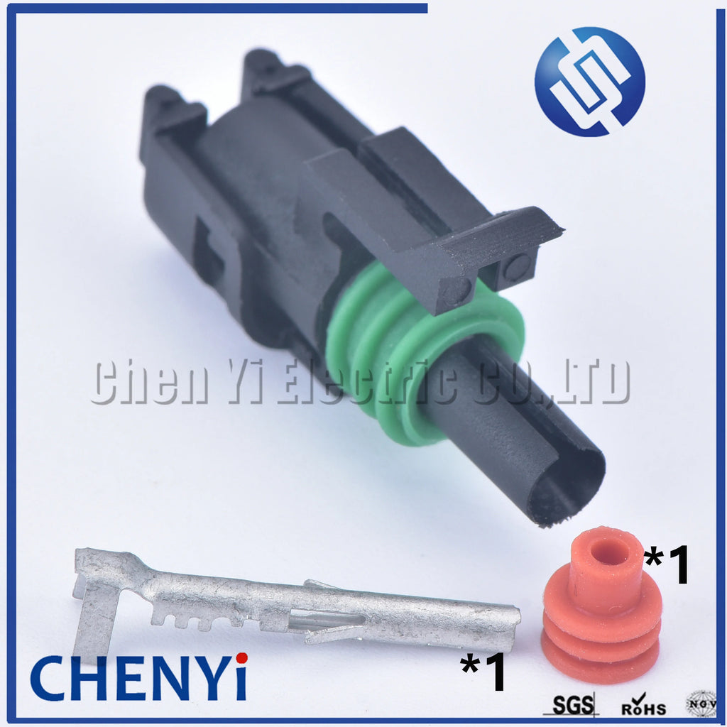 1 pin 2.5 mm Series Car Auto Wire connector Female or Male Weather Pack Electrical Plug 12015791 12010996