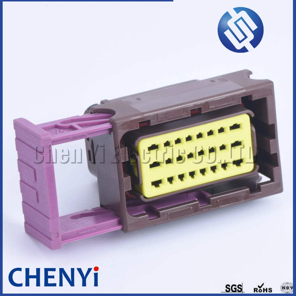 Automotive ECU connectors brown 24 pin car Oil to gas computer board socket waterproof electronic controller wiring harness plug