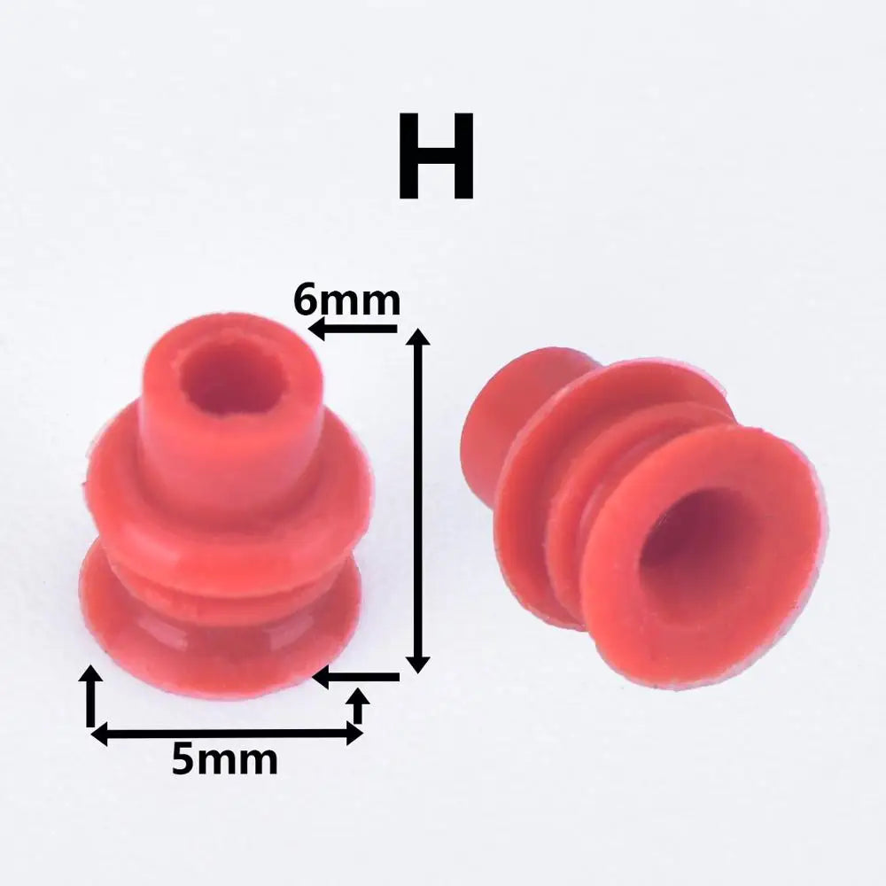 100 Pcs 0.6/1/1.5/1.8/3.5/6.3/9.5mm car wire connector waterproof ring circle rubber seal hollow plug silicone sheath cap