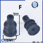 100 Pcs 0.6/1/1.5/1.8/3.5/6.3/9.5mm car wire connector waterproof ring circle rubber seal hollow plug silicone sheath cap
