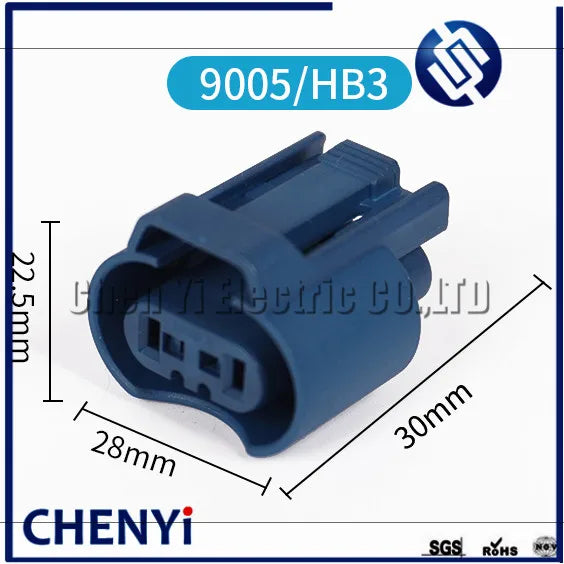 2 Sets 2 Pin Auto waterproof connector Car Headlight Fog Lamp Plug for 9005/HB3 9006/HB4 Auto light socket For Toyota Honda GM