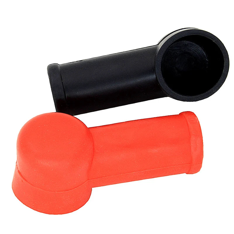 2pcs Rubber Car Motorcycles Battery Negative Positive Terminal Cover Cap Boot Insulating Protector Replacement Batteries