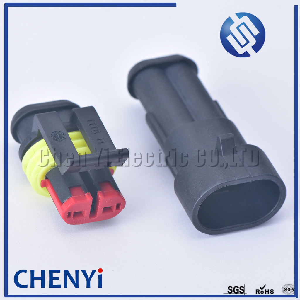 5 sets 2 Pin way Female or Male SuperSealed 282104-1 282080-1 Waterproof Electrical Automotive Connector Plug For car