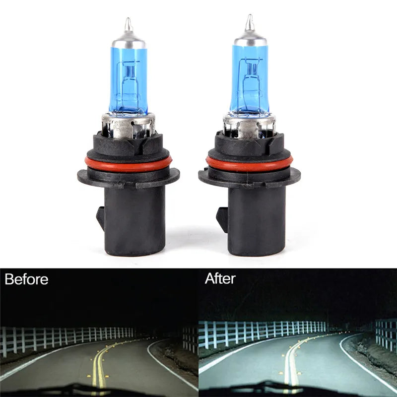 2pcs 12V 100/80W HB5 9007 Super White Car Dark Blue Glass Halogen Lamps Automotive Bulbs Headlights