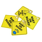 1PC Baby On Board Sign with Suction Cup Car Window Yellow REFLECTIVE Warning Sign 12CM Safe Driving Accesorios