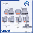 225pcs DTM Waterproof Wire Connector Kit DTM06-2S/3/4/6/8S/12S DTM04-2P/3/4/6/8P/12P Automotive Sealed Plug For Deutsch