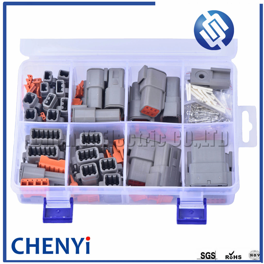 225pcs DTM Waterproof Wire Connector Kit DTM06-2S/3/4/6/8S/12S DTM04-2P/3/4/6/8P/12P Automotive Sealed Plug For Deutsch