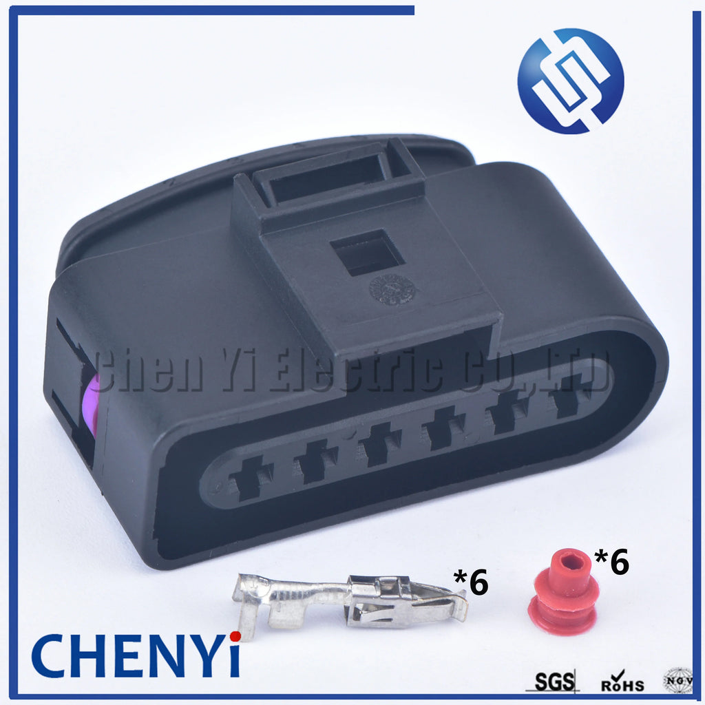 6 Pin 3.5mm female or male auto waterproof cable electrical pump connector ignition coil wire harness plug 1J0973726 1J0 973 726