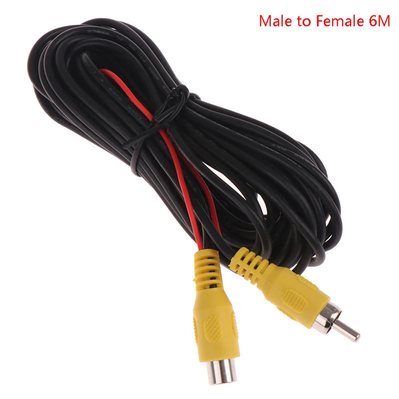 RCA Male Female Car Reverse Rear View Parking Camera Video Extension Cable Cord with Trigger Wire 5 10 15 20 Meters
