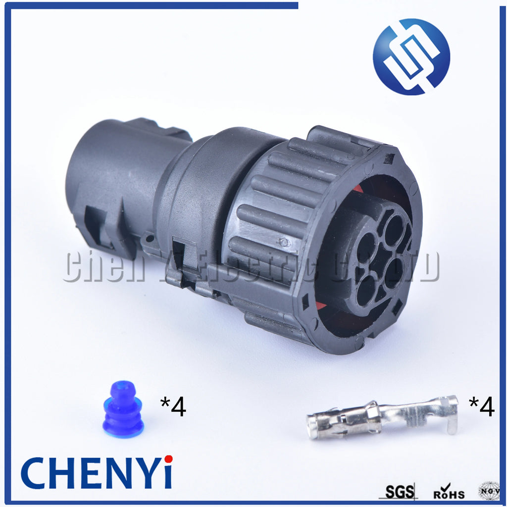 4 pin odometer speed sensor plug sealed auto connector 1-967325-1 with cable Sheath 965786-1/965783-1 For round HOWO A7