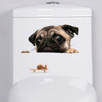 3D Pug Snail Car Sticker Pug Dogs Snail Car Sticker Cartoon Car Styling Wall Home Glass Window Door Laptop Truck Vinyl Decals