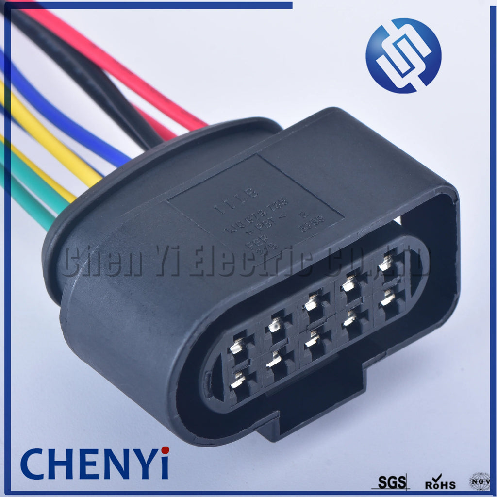 10 Pin 3.5mm Auto waterproof connector 1J0973735 Temp Sensor Plug Deflation Valve halogen headlights Plug 6R0973735 with wire